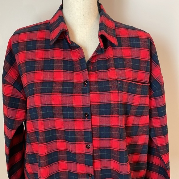 Umgee USA Embroidered Flannel SZ S Unique Button Down 3/4 Length Sleeves Fit Big - Picture 3 of 10